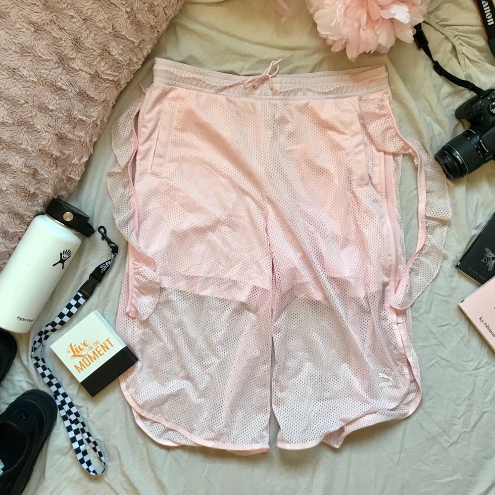 NWT | Pink Puma Mesh Frill Shorts - Picture 2 of 4